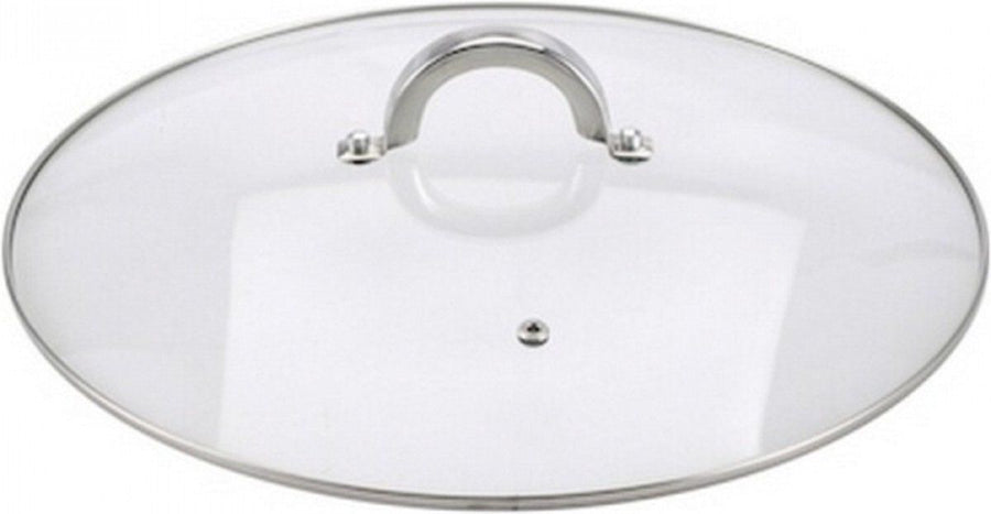Glass Pan Lid – 32 cm – Stainless Steel Rim with Steam Vent | Dishwasher Safe
