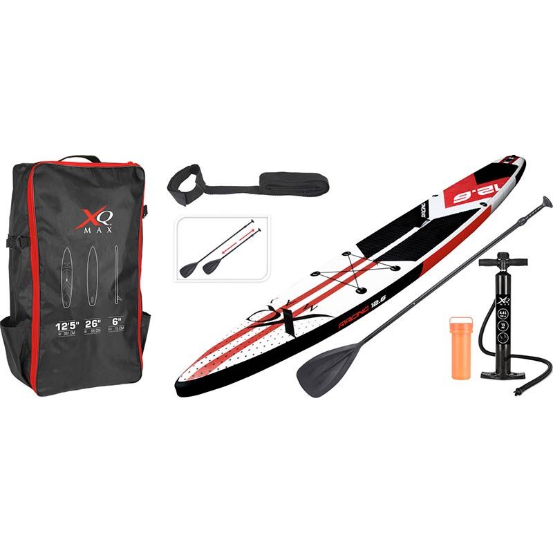 XQ Max Complete Racing SUP – 381x66x15 cm | Performance Board Set met Peddel, Pomp & Rugtas voor Snelheid en Controle