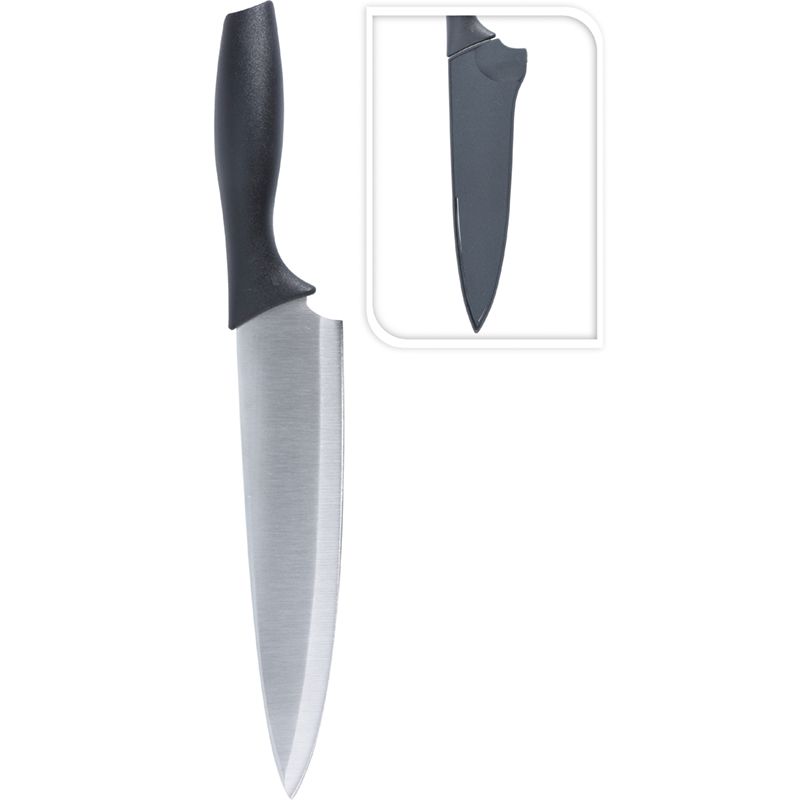 Excellent Houseware Vleesmes – 20 cm RVS met Houder & Geïntegreerde Slijper | Superscherp, Veilig & Ergonomisch