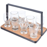 Excellent Houseware Amuse Set – Luxury Bamboo Serving Set With Metal Rack & 8 Glasses | Stylish, Practical & Perfect For Parties