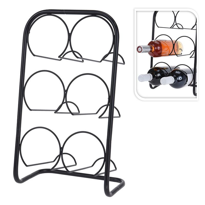 Home&Styling Premium Metalen Wijnrek – Staand, Stevig & Stijlvol | Bewaar 6 Flessen Elegant