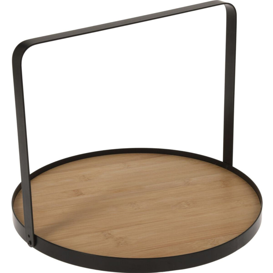 Bamboo Serving Platter Ø35 cm – Luxury Tray with Metal Handle – Durable, Stylish & Perfect for Serving and Presentation Purposes