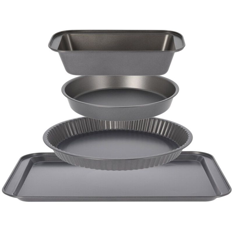 La Cucina Premium Bakvormen Set – 4-Delig – Anti-aanbak, Ovenbestendig en Veelzijdig voor Taarten & Brood