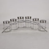 Cuisine Performance Spice Set – 7-Piece Spice Rack with 6 Glass Jars & Stainless Steel Twist Lid | Luxurious & Practical Kitchen Accessory