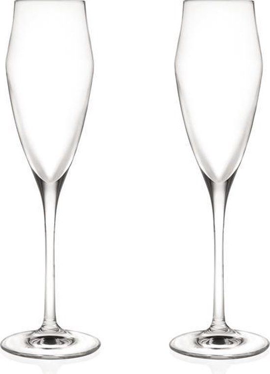 Bergner Masterpro Champagnefluitjes – 2 Stuks, 18,2 cl | Ultra Sterk Kristalglas, Krasvast & Breukbestendig | Premium Eco-Crystal Collectie