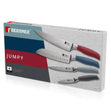 Luxe Bergner Jumpy 4-delige Messenset – Hoogwaardig Roestvrij Staal & Comfort Grip