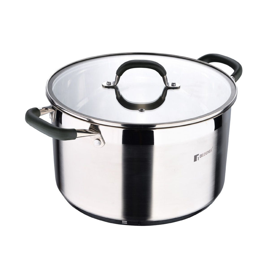 Bergner Midnight Soeppan – RVS – 9,5L – Inductiegeschikt – Met Deksel – Ø28cm – Luxe & Duurzaam