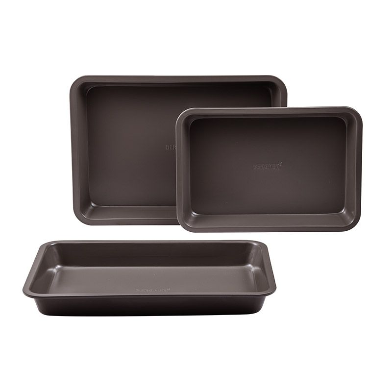 Bergner Lovers Braadsledes Set – 3 Braadsledes + Spatel – Professioneel Non-Stick Design