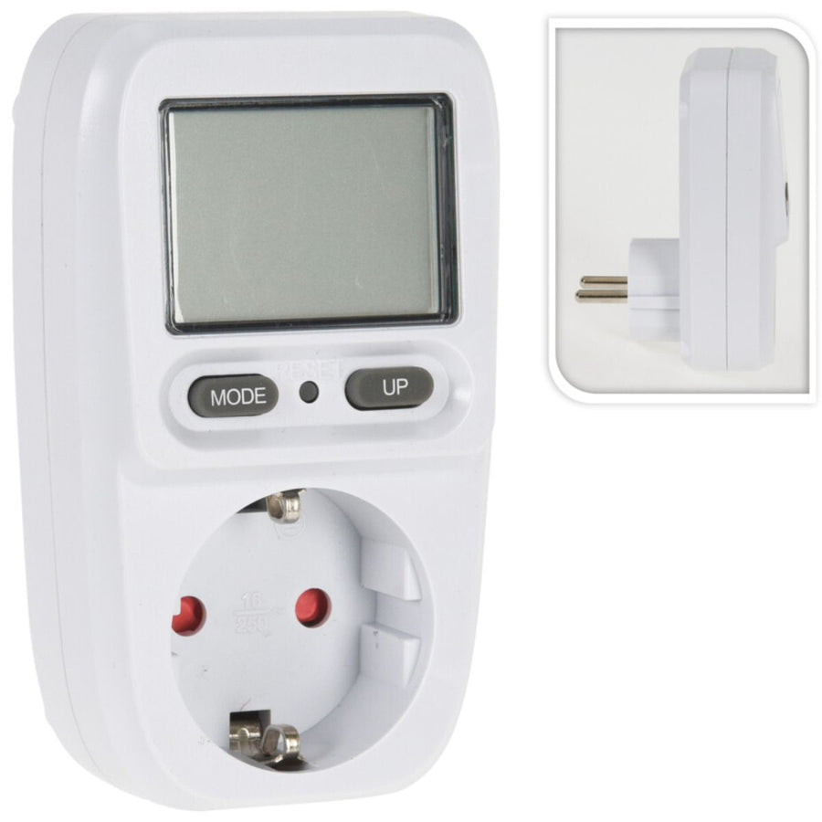 Fxcontrol Energy Meter – Power Consumption Meter with Large LCD Screen | Save on Energy Costs | 3680W, Earthed & Accurate (2%)