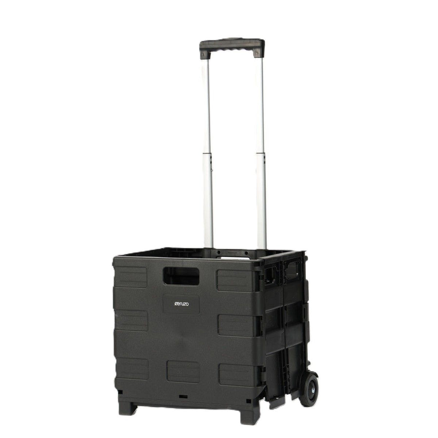 Ceruzo Trolley Met Vouwkrat – 30 Liter – Zwart | Opvouwbaar & Belastbaar tot 18 kg