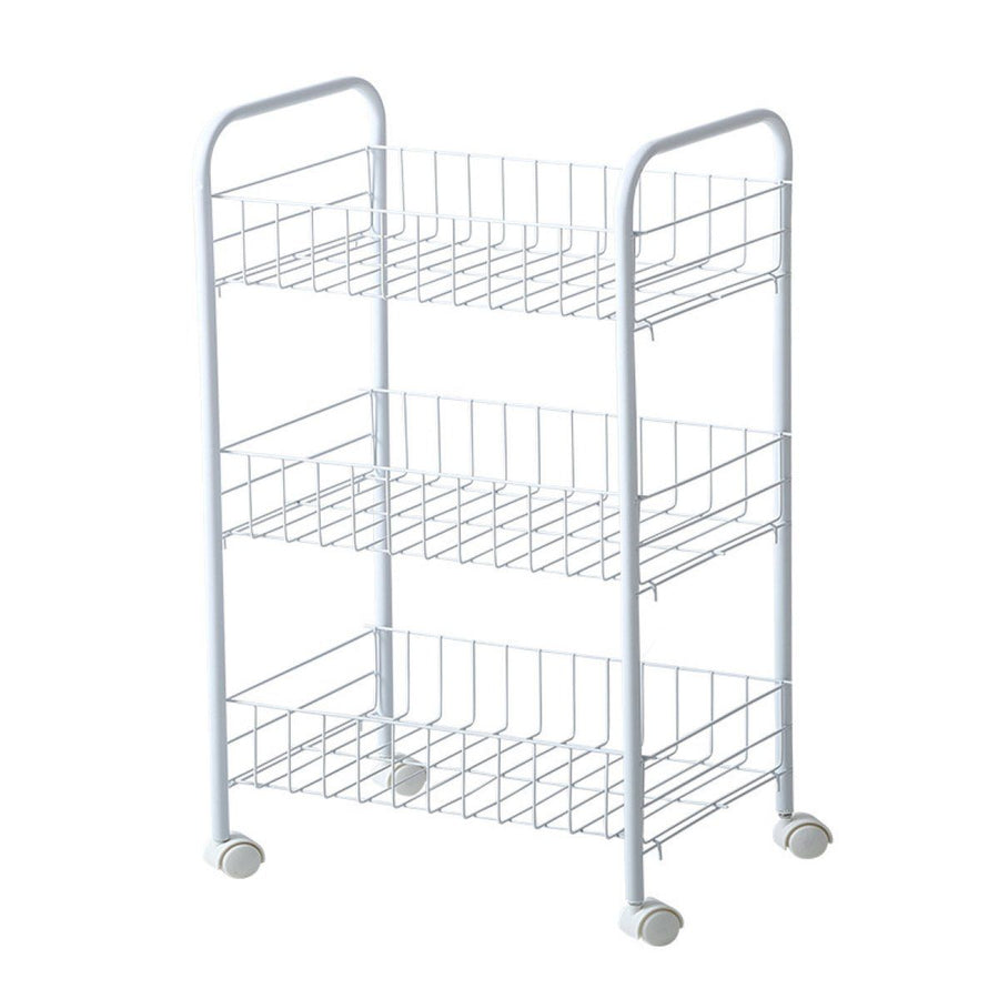Ceruzo Keukentrolley – 3 Draadmanden – Op Wieltjes – Wit