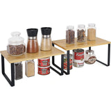 Ceruzo Keukenrekjes – Set van 2 – Aanrecht Organizer | Stapelbaar & Ruimtebesparend Bamboe Design