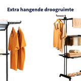 Ceruzo Wasrek Inklapbaar – 75 x 64 x 178 cm – Zwart