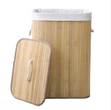 Ceruzo Bamboo Laundry Basket with Lid – 72L – Natural