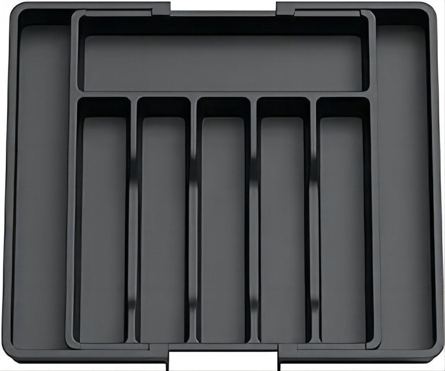 Verstelbare Bestekbak - Uitschuifbaar Naar 8 Vaks - 33-57 X 38 X 5.5 Cm - Zwart