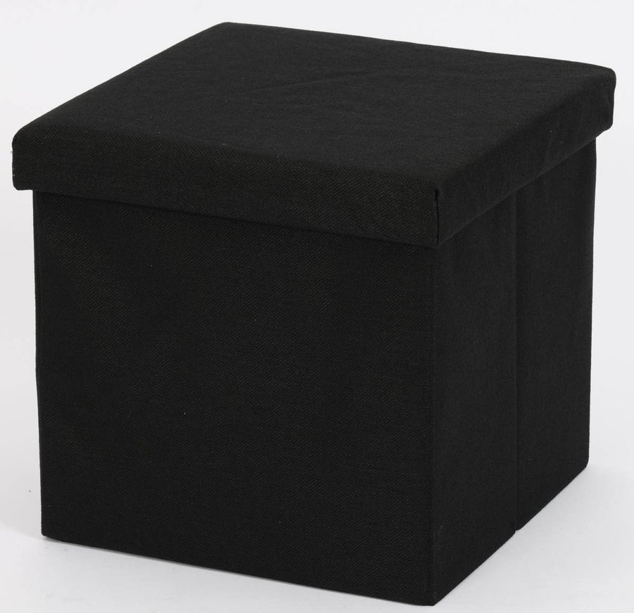 Ceruzo Ottoman - Black - 38X38X38 Cm - Foldable - Storage Ottoman