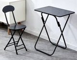 Ceruzo Folding Table With Chair - Black