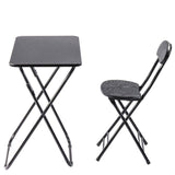 Ceruzo Folding Table With Chair - Black