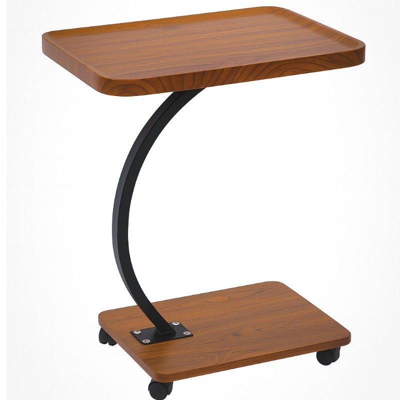 Ceruzo Side Table With Wheels - C-Shape