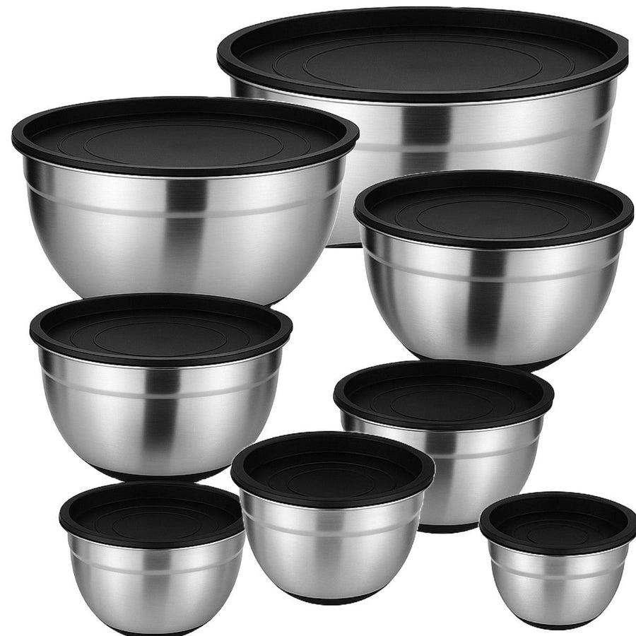 Ceruzo Mixing Bowls With Lid - Stainless Steel - Set Of 8