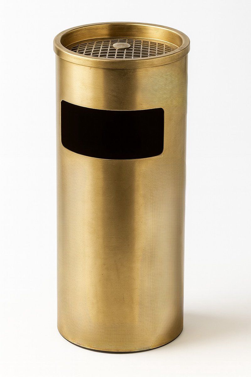 Ceruzo Waste Bin with Ashtray - Freestanding - Gold