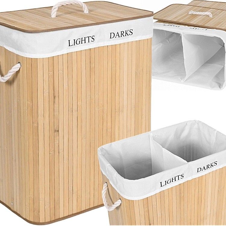 Ceruzo Laundry Basket With 2 Compartments - Laundry Sorter