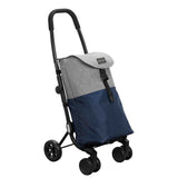 Ceruzo Go Four Shopping Trolley - Blue/Grey - 43.5L - Foldable & Luxury 4-Wheel Design - By Playmarket