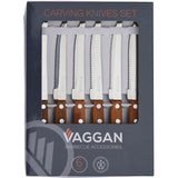 Vaggan Steak Knife Set 6-Piece – 21 cm – Perfect For BBQ & Dinner