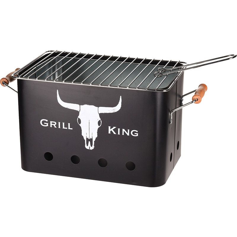 Grill King Zwart – Robuuste Tuinbarbecue met Houten Handvaten