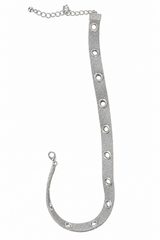Grey Women's Choker with Eyelets - Edgy Statement Necklace