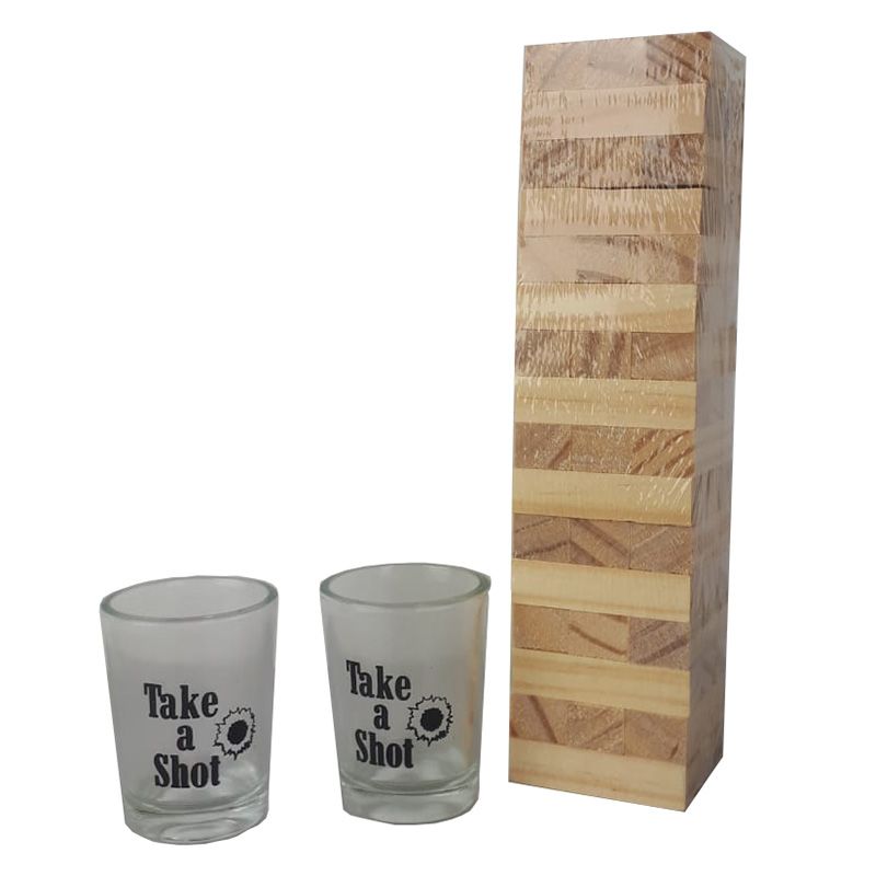 Mini Dranktoren Tipsy Tower – Spanning & Shots | 48 Blokjes | Perfect Partyspel