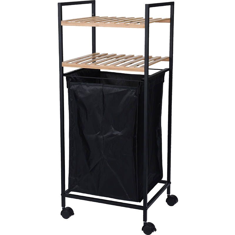 Bathroom Solutions Super Handy Mobile Bathroom Trolley with Laundry Basket – Stylish & Space-Saving Design