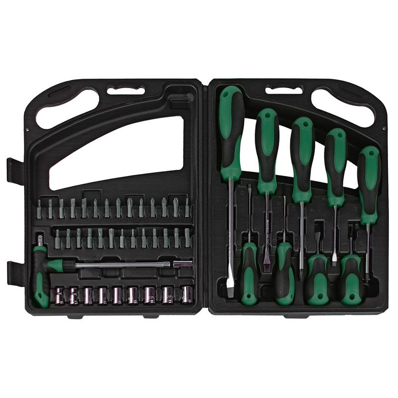 Brüder Mannesmann ProLine Screwdriver, Bit & Socket Set – 47-Piece – Durable & Convenient in Case