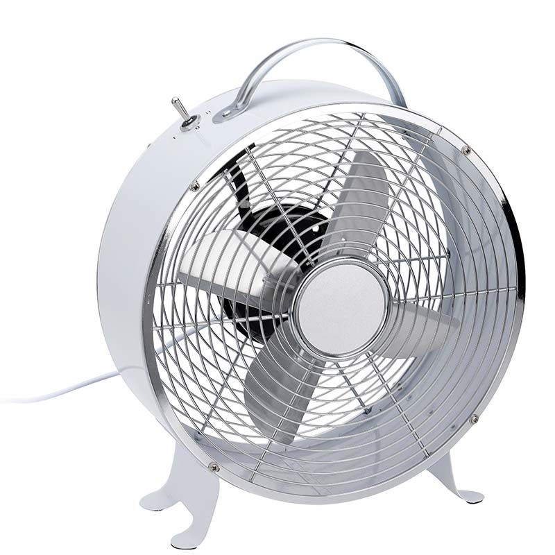 Excellent Electrics Retro Bureauventilator β Metalen Ventilator 26cm β Stil & Krachtig β 2 Snelheden β Wit