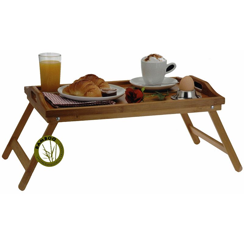 Excellent Houseware Bamboo Bed Tray - 50x30cm - Breakfast in Bed in Style