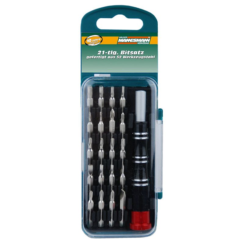 Precision Bit Set 21-piece – Brüder Mannesmann, Compact, Strong & Perfect For Electronics