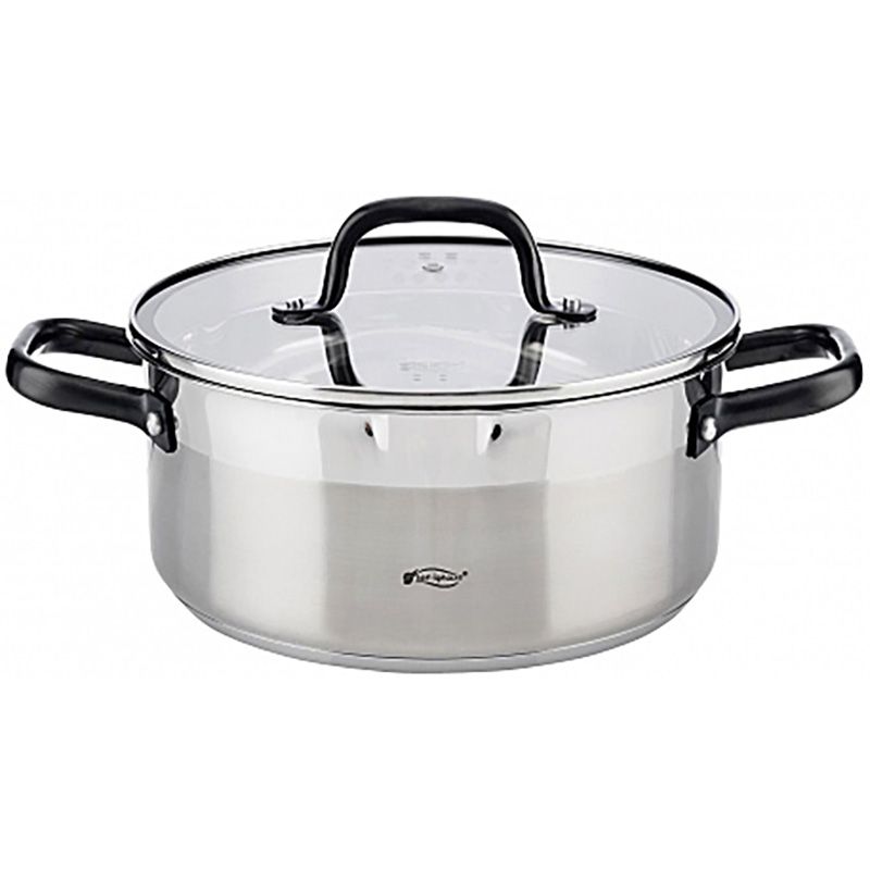 Premium Powerful Stainless Steel Saucepan with Glass Lid – 2L Induction Compatible | Ultimate Control with Dual Pouring Spouts & Measuring Marks | Durable & Dishwasher Safe