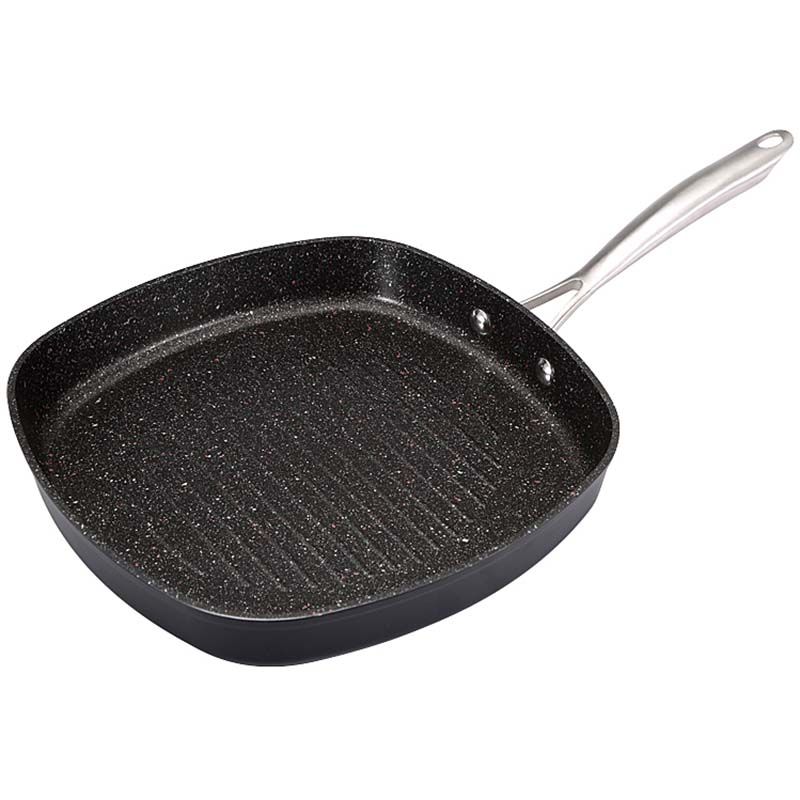Luxe Bergner Infinity Chefs Grillpan – 28x28 cm | Titanium Anti-aanbaklaag & Inductiegeschikt