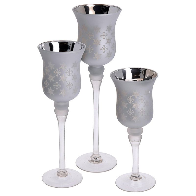 Home & Styling Set van 3 Luxe Kandelaren – Elegant, Verzilverd & Stijlvol