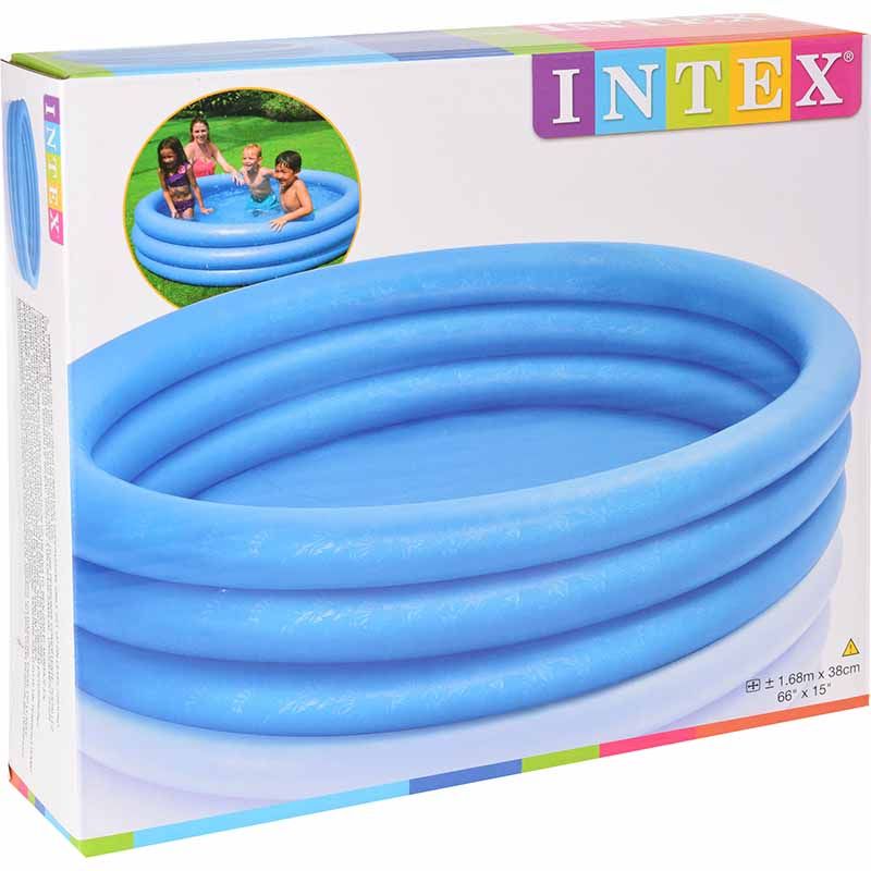 Intex 3-Ring Children's Pool – Ø168 cm | Extra Strong Inflatable Pool with Double Valves & Repair Patch | Summer Water Fun for Kids