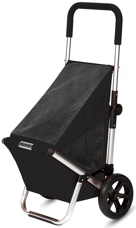 Playmarket Go Fun Trolley Zwart – Luxe Boodschappentrolley, Duwend & Trekkend – Comfort & Praktisch