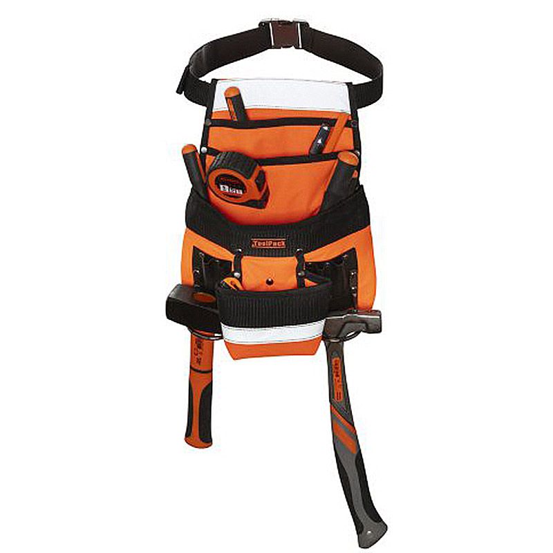 Toolpack Hi-Vis Tool Holster – Extra Robust & Reflective Work Belt | Professional Toolbelt with Holster – Max. 12.5 kg Carrying Capacity