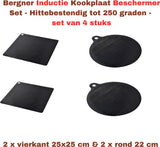 Bergner Induction Hob Protector Set – 4-piece | Heat Resistant up to 250°C, Non-slip & Reusable