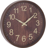 Wall Clock - Dark Brown - Wood Look - 30cm