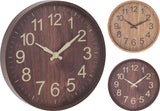 Wall Clock - Dark Brown - Wood Look - 30cm