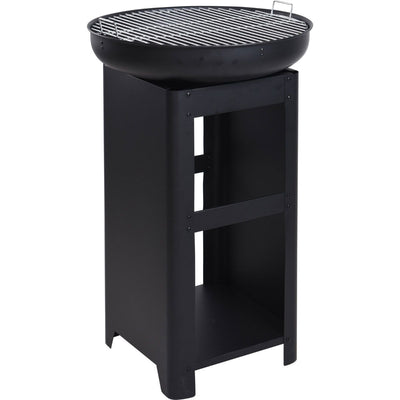 BBQ Grillplaat met Opslag – Hoog Model | Houtskool & Briketten | Diameter 61 cm | Snel & Eenvoudig Montage