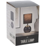 Tafellamp – 24 cm | Stijlvolle Glazen Basis, Zwart & Transparant | Perfect Voor Nachtkastje, Bijzettafel of Bureau