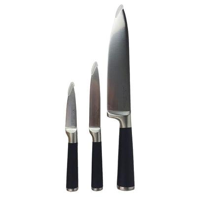 Bergner Infinity Premium Chefs Messenset – 3-Delig RVS Koksmes, Utility & Schilmes voor Perfect Snijden