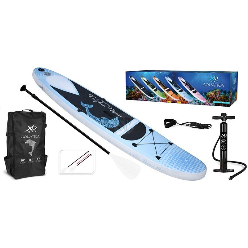 XQ Max SUP Board Aquatica 305 cm – Ultra Stable & Complete Set for Beginners and Advanced (Dolphin Maori)