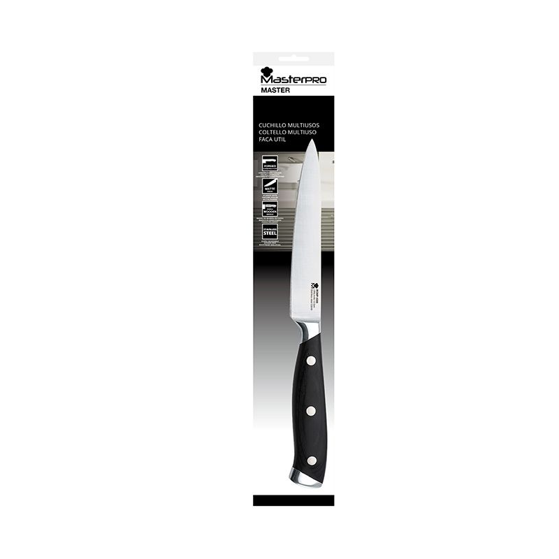 Bergner Masterpro RVS Officemes 12,5 cm – Professioneel Universeelmes met Ergonomisch Handvat | Scherp & Precisie